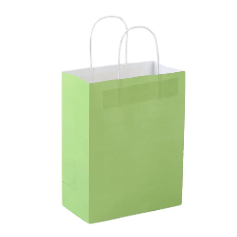 Red Blue Printing Gift Packaging Block Bottom Color Cmyk Carry Pink Wholesale Kraft Shopping Paper Bag