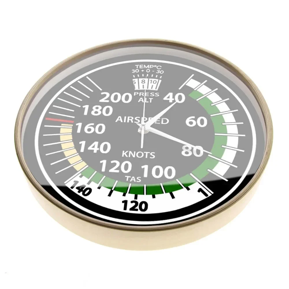 Airspeed Indicator Modern Wall Clock Man Cave Aircraft Room Decor Airways Aviation Printing Wall Clock Speed Measurement Watch