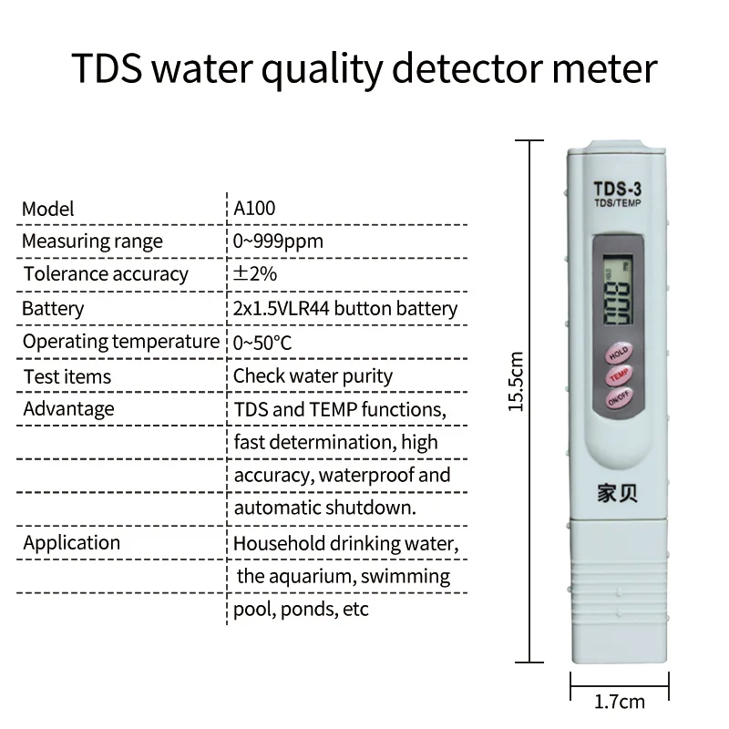 0.02 accuracy pocket size digital water quality test pen type tds meter water ppm meter