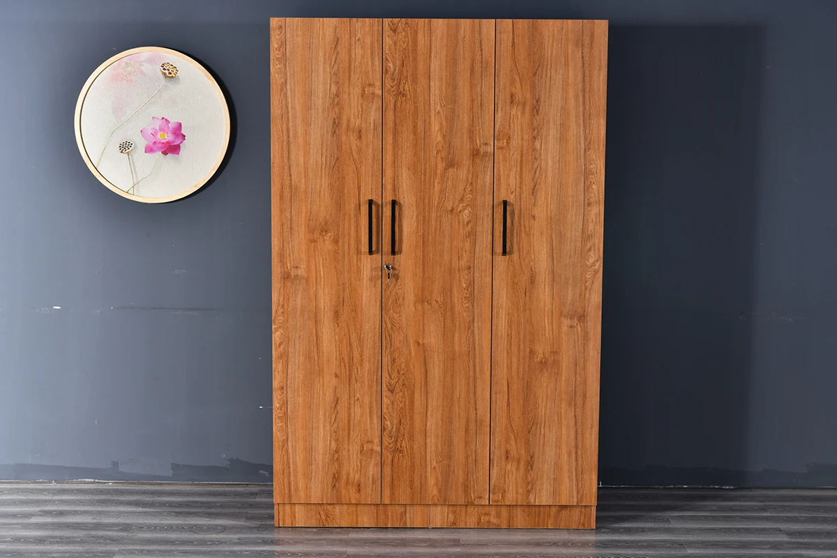 Factory Wholesale Cheap Price Large Storage Bedroom Closet Wooden Grain Transfer Cabinet for Clothes