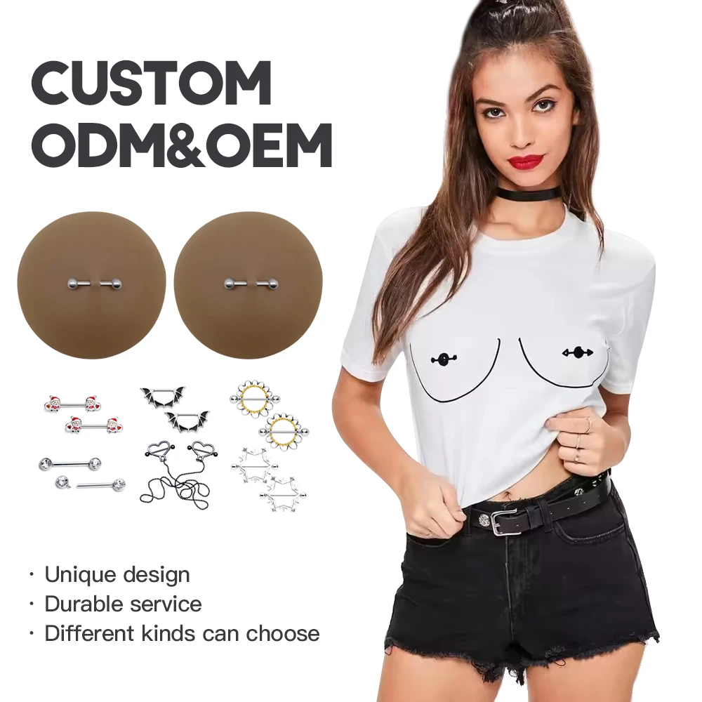 Newest Silicone Seamless Nipple Covers with Nail  Ultra Thin Sticky Breast Petals Adhesive Strapless Invisible Pasties Bra