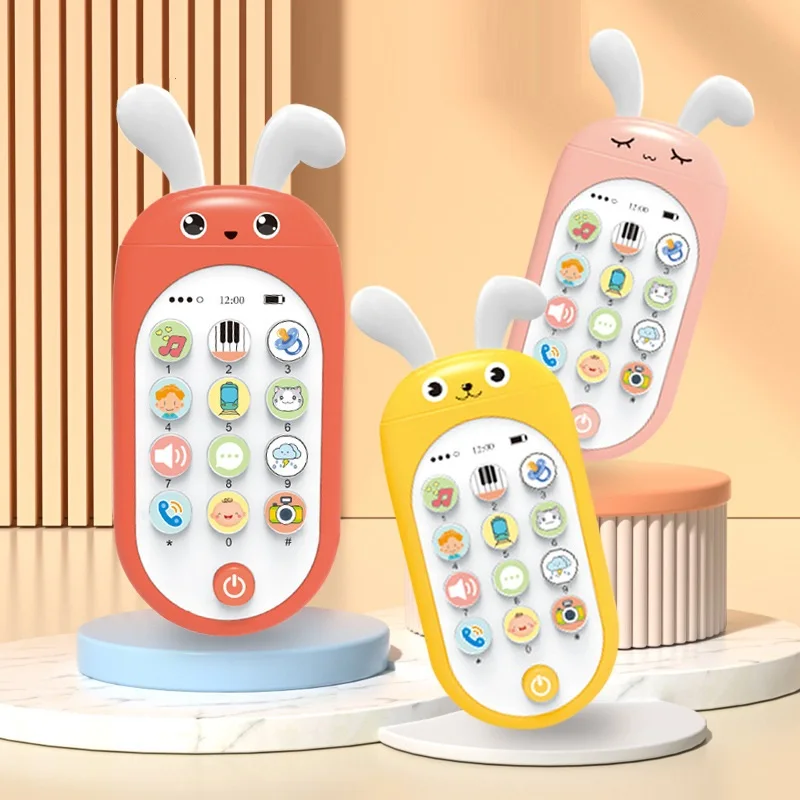 ITTL infant baby gift soft music toy mobile phone with light plastic kid phone