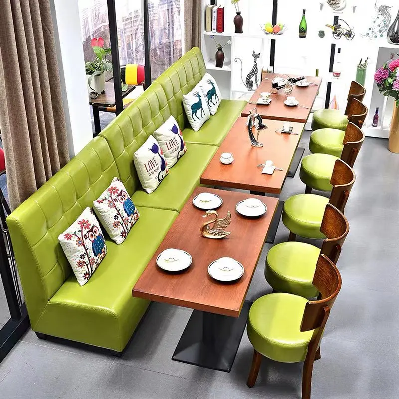 Most popular cafe milk tea store cold drink store cooking store bakery booth Solid wood table and chair set