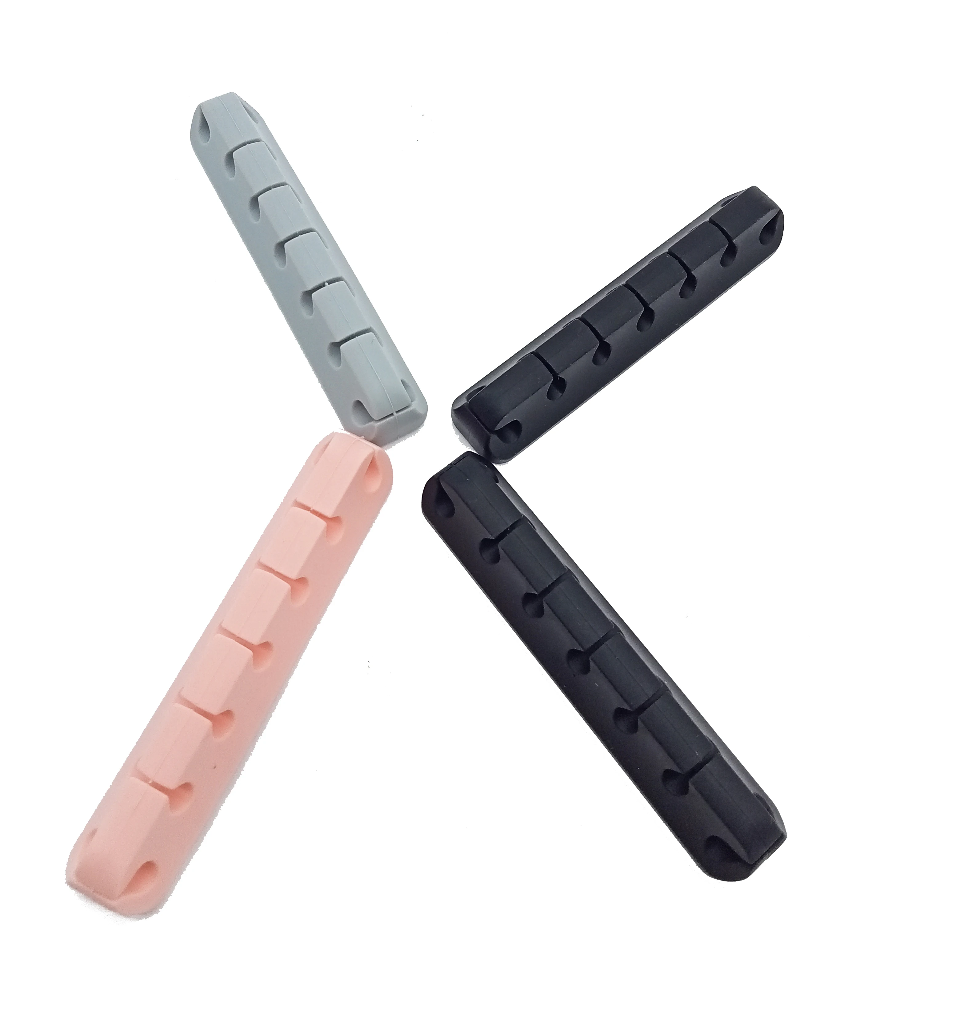 Custom Logo Silicone Desk Usb Cable Holder Winder Management Cable Clips Silicone Cable Organizer