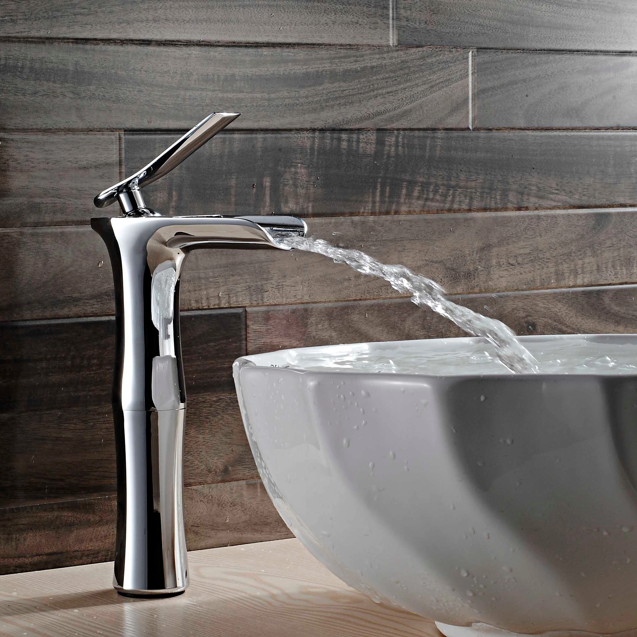 
Wuhuang Face Wash Basin Faucet High Quality solid brass Single Handle Tall Taps One Hole Waterfall Mixer Sinks Faucets 