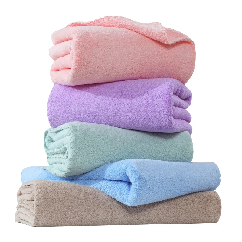 China factory wholesale highly absorbent high density coral velvet towel bath towel set