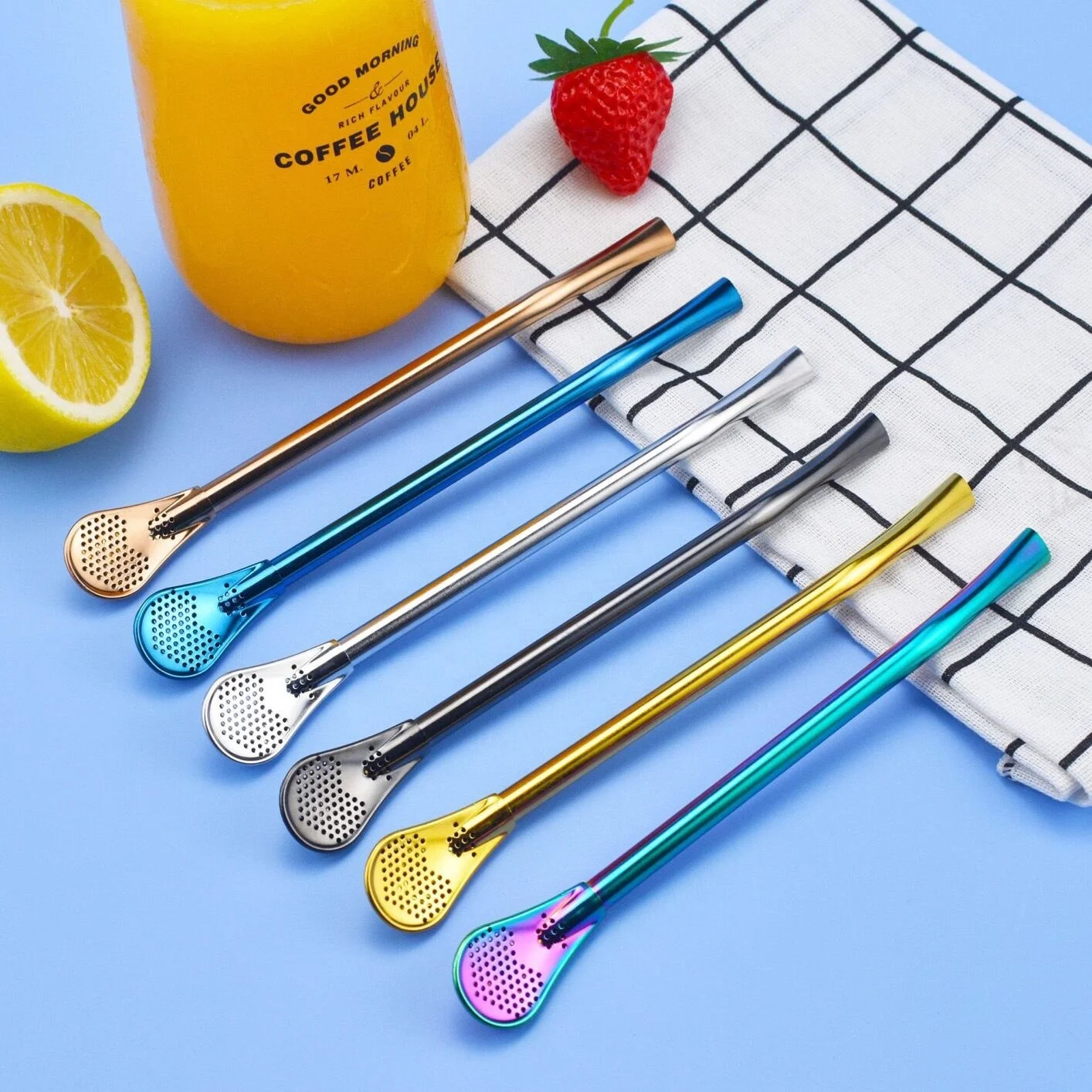 
Hot sale stainless steel stainless steel bombilla straws for Yerba Mate and loose leaf tea 