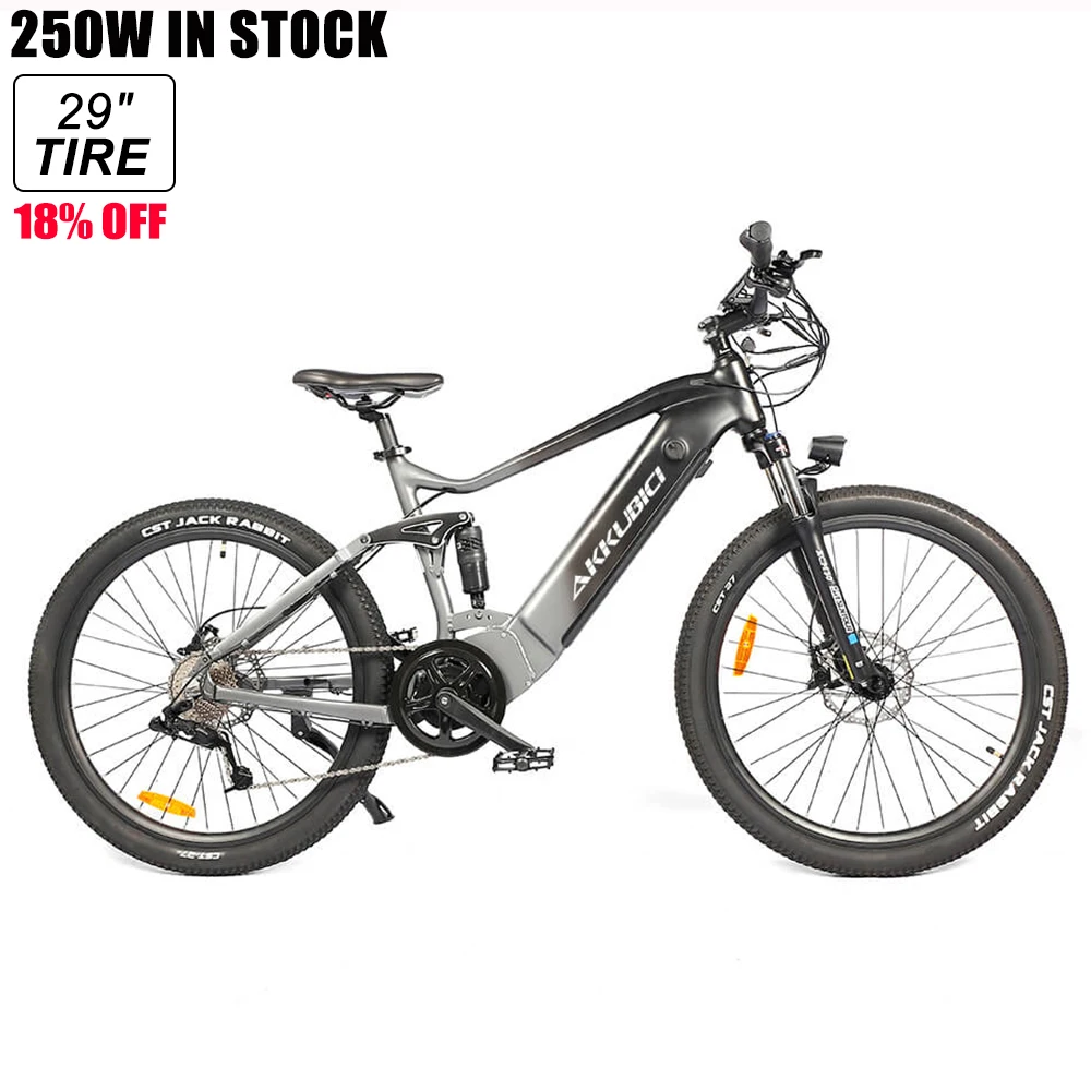 Akkubici full suspension bici bicicletta elettrica 48volt 250watt bafang mid drive motor bicicletas electricas