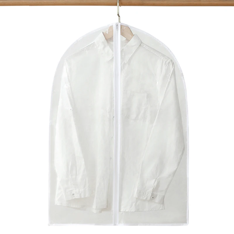 Wholesale home storage & bedroom gentleman suit clothes cover bag waterproof clear EVA  garment bag with zipper
