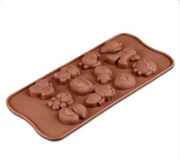 various animal cute duck squirrel shapes silicone chocolate moulds