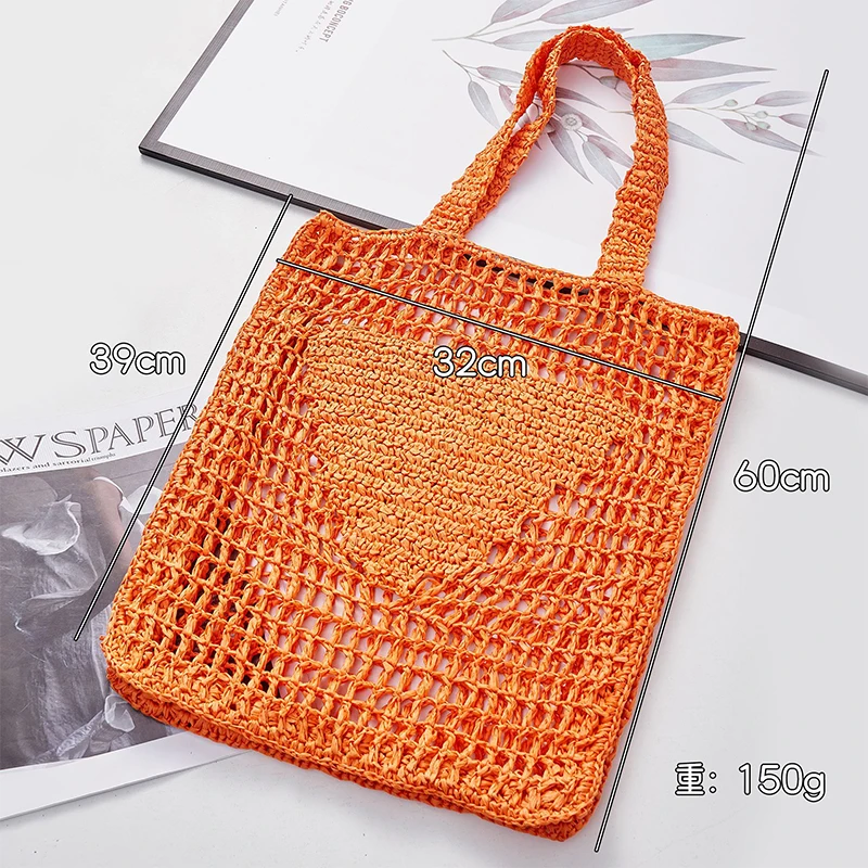 New Arrival Fresh Woven Handbags Creative Handmade Travel Girls Raffia Women Straw Bags Tote Summer Mesh Beach Bag