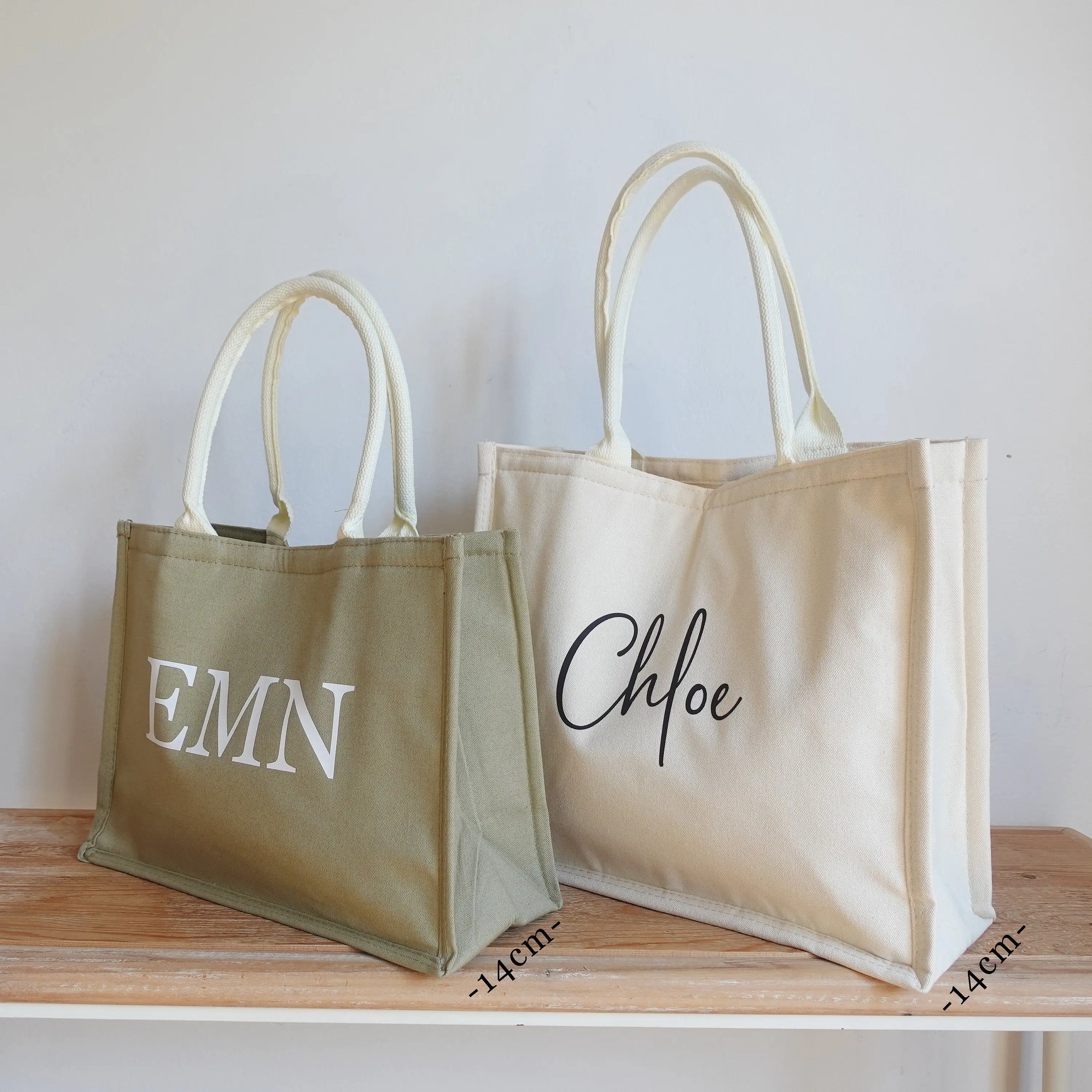 eco friendly custom logo personalized Initial laminated cotton Canvas Beach Bag Monogrammed name Gift Tote Bag for Women