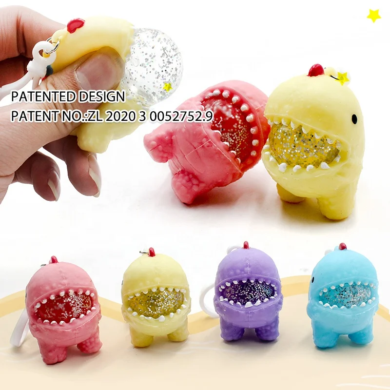 novelty cute squishy keychain toy dinosaur squeeze TPR toy keychain animal cute keychain gift for capsule 219091809