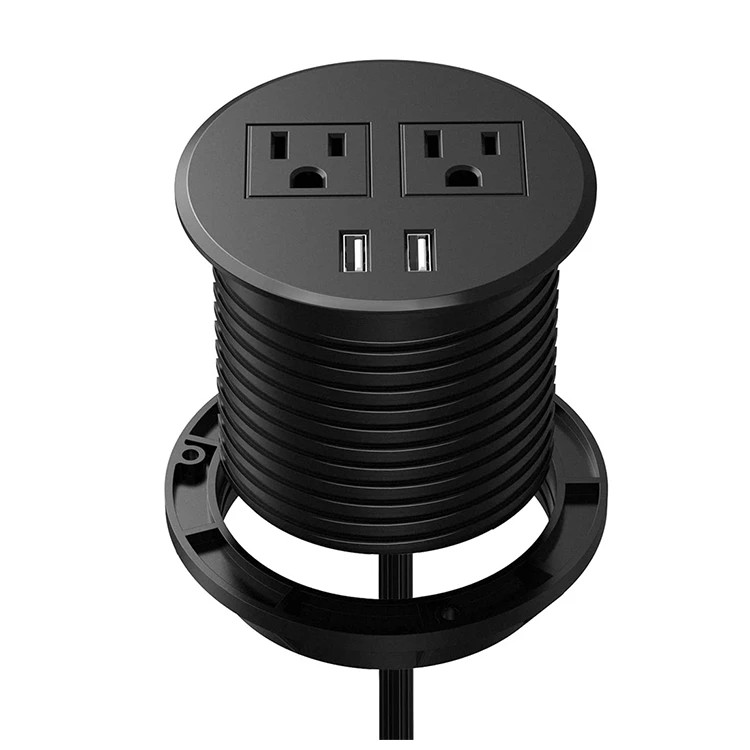 Spongde Embedded Round American Standard Desktop Socket Insulation American Power Supply Round Socket Bottom Torsion Fixed