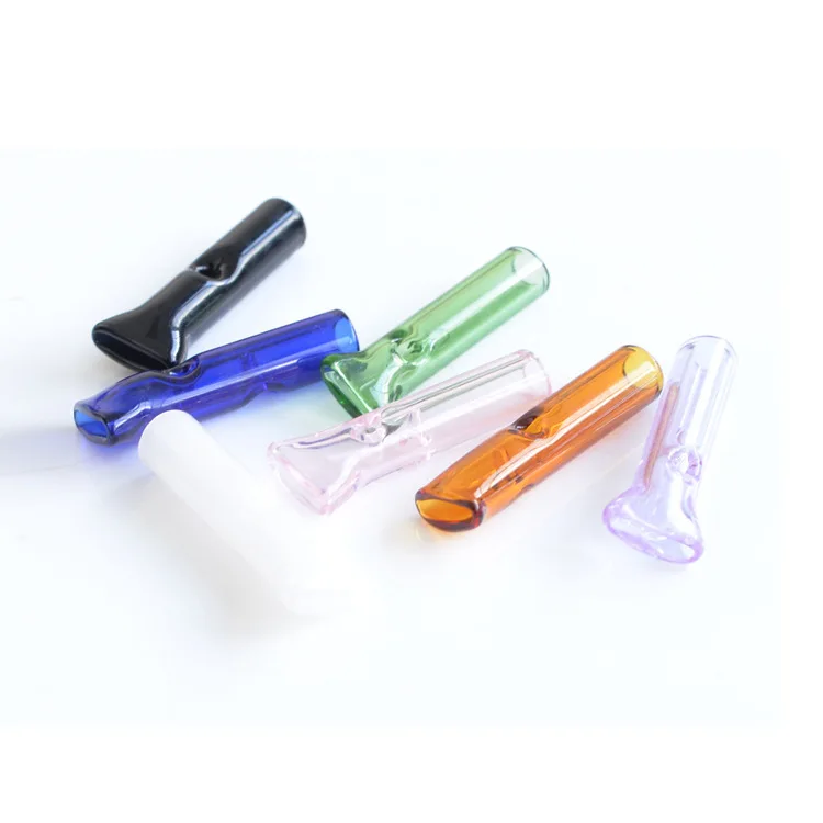 Colored Glass Filter Tip Reusable Glass Cigarette Tip Holder for hand Rolling Cigarette