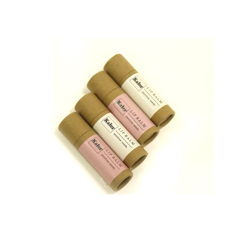 Biodegradable   push-up Paper Tube Packaging for Natural Deodorant Kraft Cardboard  Tube   for Lip balm&body balm lipsticks