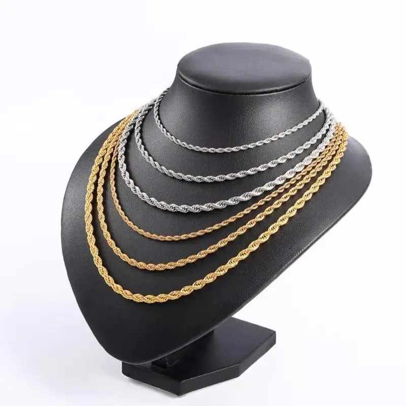 10 Years Jewelry Supplier In Stock Wholesale Jewelry Filled Gold Body Chain  Stainless Steel Rope Chain