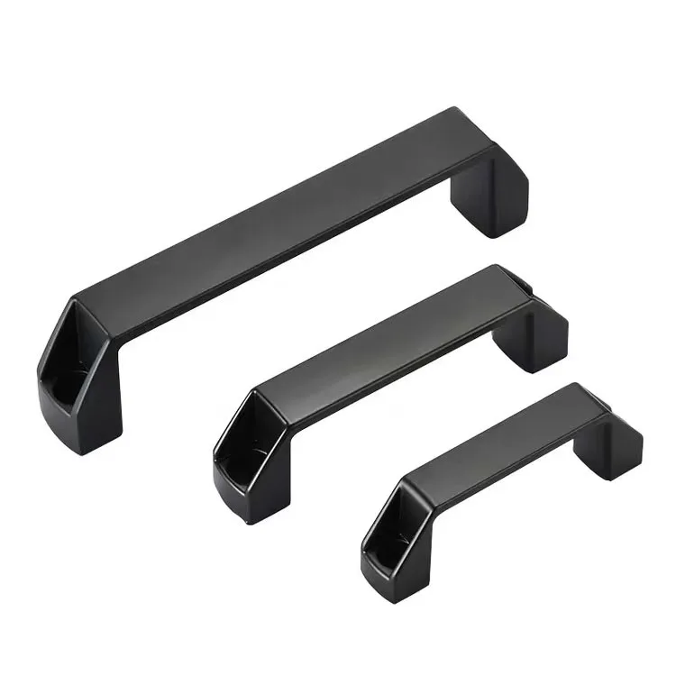 AIMINO Industrial Pull Handle Black Plastic Nylon T Slot Door Box Side Handle for Aluminum Extrusion Profile