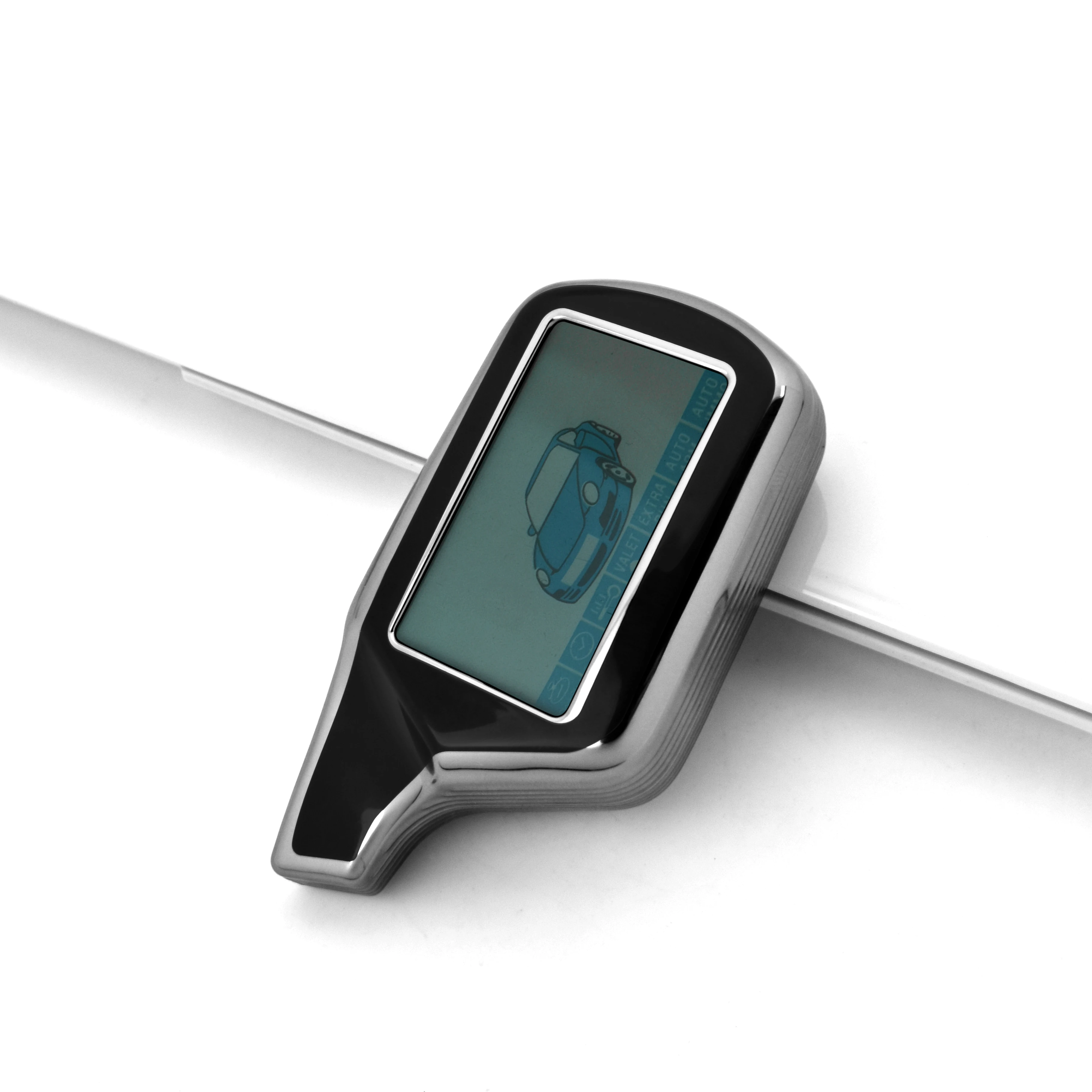 Auto Accessories TPU Silver Edge Car Key Case Cover Starline Russian Two Way Version Keyless Car Alarm LCD Remote Controller