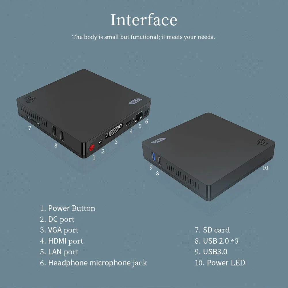  Экономичная Коммерческая промышленная дешевая цена Intel Atom x5-Z8350 2 ГБ 32 тонкий мини