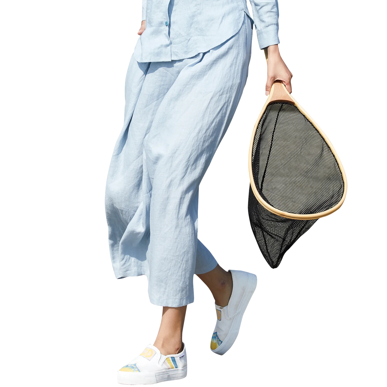 Брюки женские льняные однотонные, Длинные свободные штаны с двумя задними карманами, повседневные Прямые Штаны