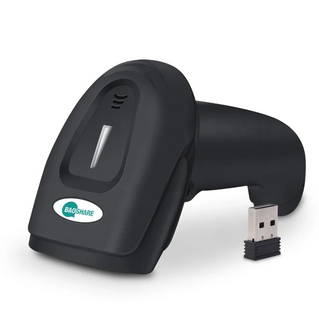 Fast Scanning 1D 2D Cordless Vibration Barcode Scanner 2.4G Wireless Barcode Reader For Supermarket
