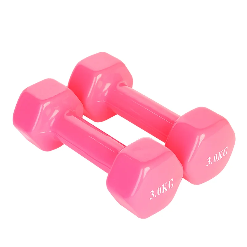 Wholesale  Gym Fitness Training Equipment Portable Colorful Rubber Hex Dumbbell