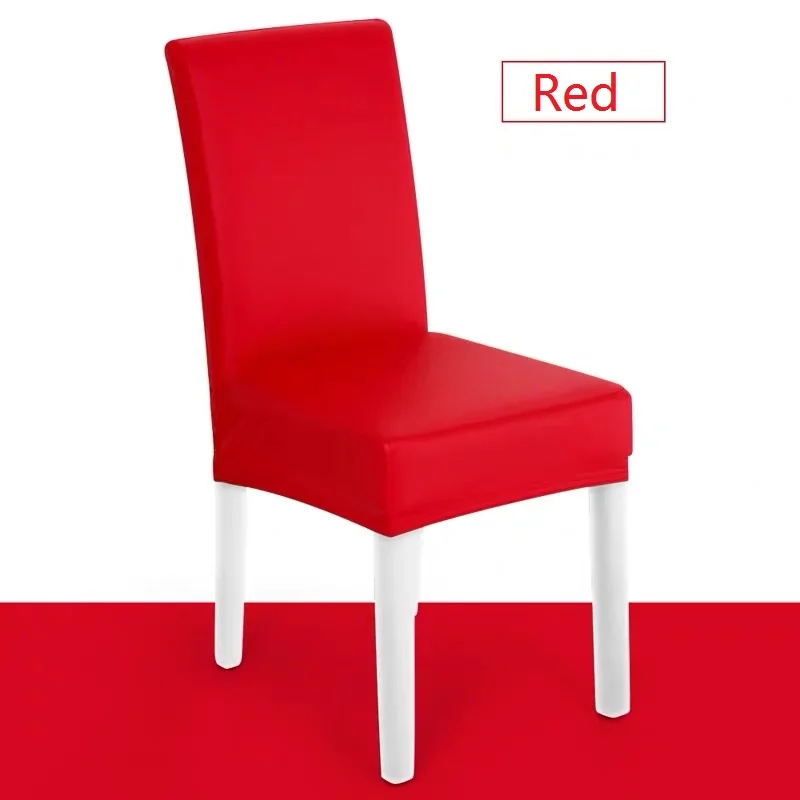 
Dinning Pu Cover Plastic Dining Room Chair Seat Cover Spandex Waterproof Oilproof Stretch Kitchen Chair Leg Cover 