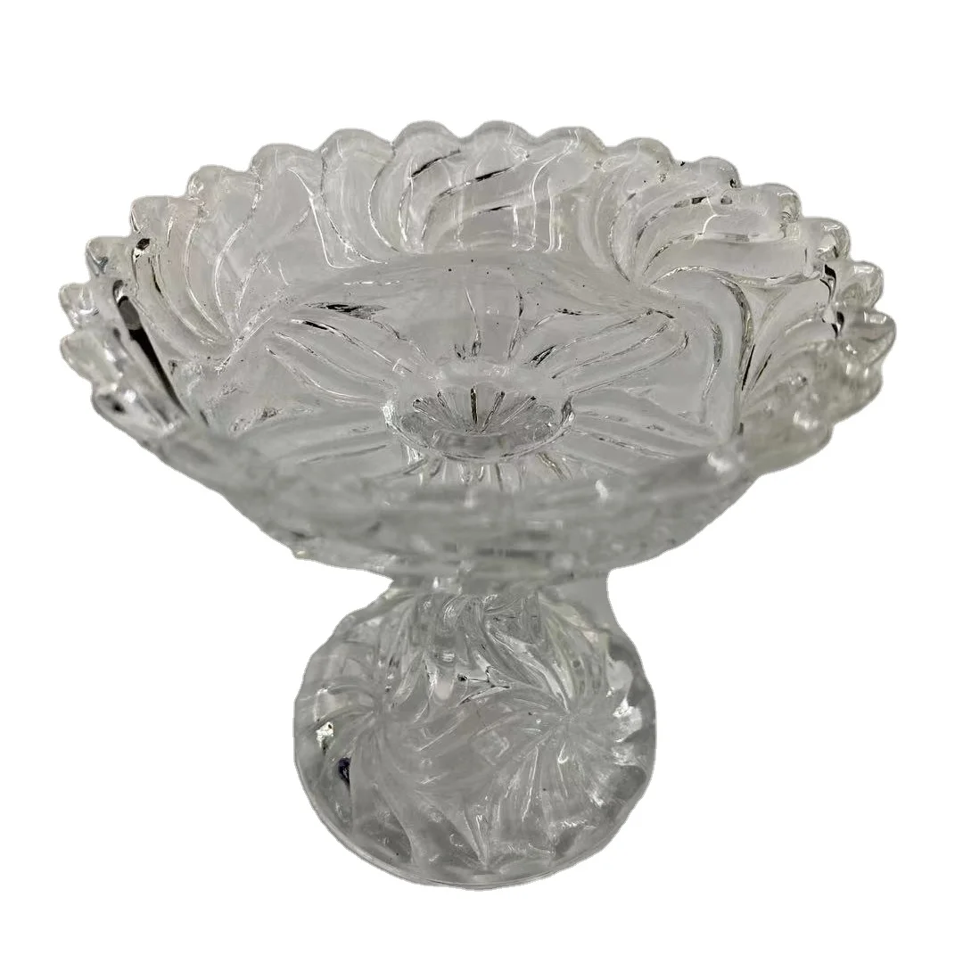 
Wholesale new glass embossing small candy plate snacks plate for kitchen and restaurant 