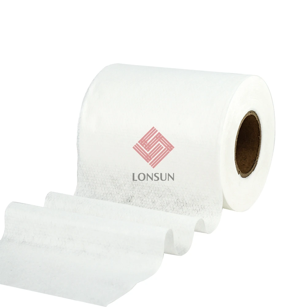 30% Viscose Plain Spunlace Nonwoven Fabric Wet wipes Tissue Raw Material 3D Embossed Cross Spunlace Polyester Fiber Fabric