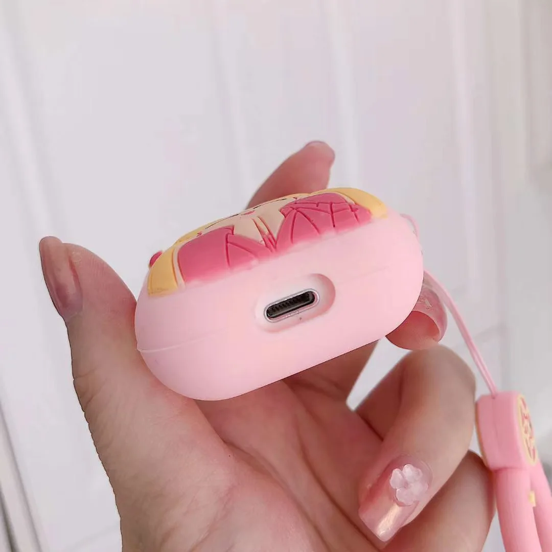 sailor moon beatiful girl cartoon high quality silicone earphone case for i9s/i10/i11/i12/i13/i17/i23/i25/i27/i100