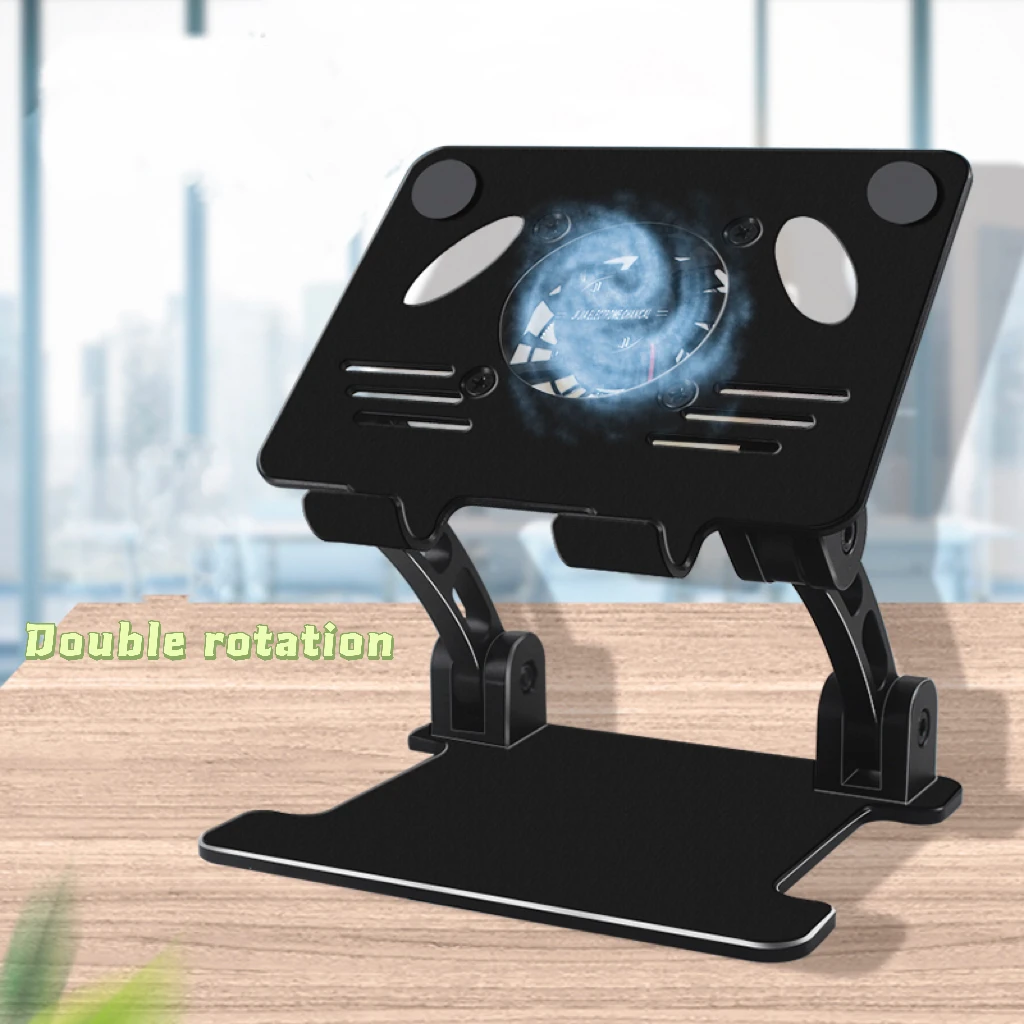 adjustable aluminium phone tablet pc laptop cooling stand with usb fan