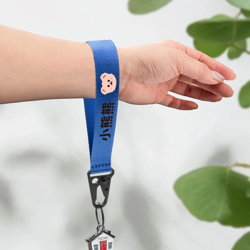 Personalized Customize Car Motorcycle Logo Keychain Strap Premium Eagle Buckle Nylon Polyester Wrist Lanyard