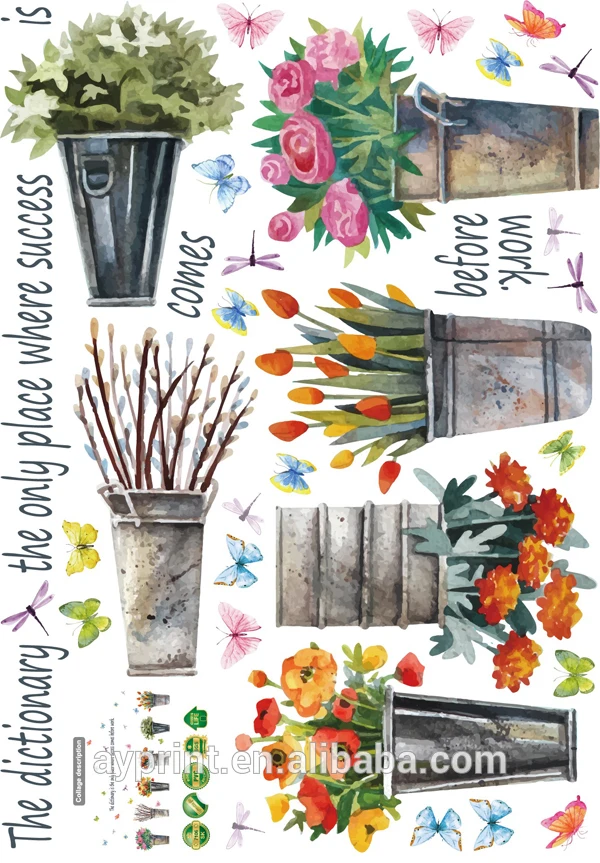 
SK7106 Butterfly Creativity DIY Home Bedroom Decorative Flower Pot Sticker Window 