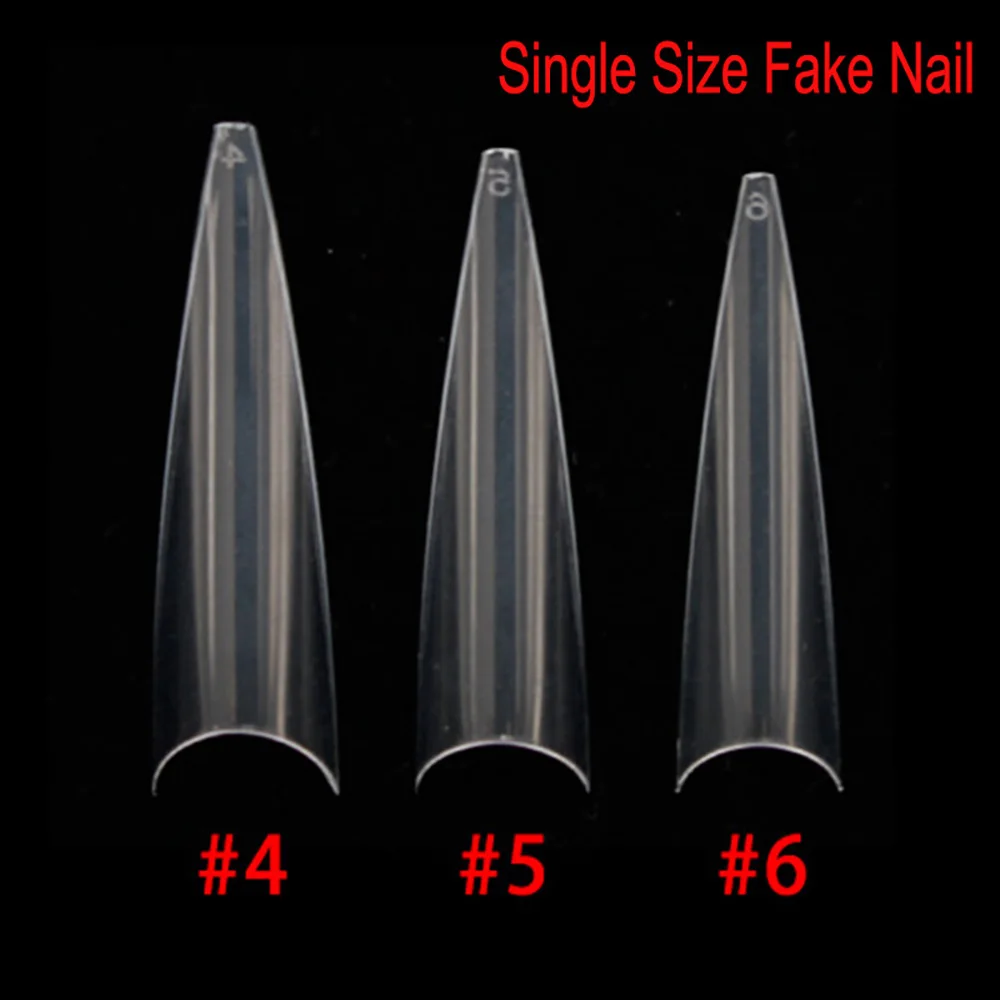 600pcs False Nails Complement Single size 4 5 6 Stiletto French False Nail Tips