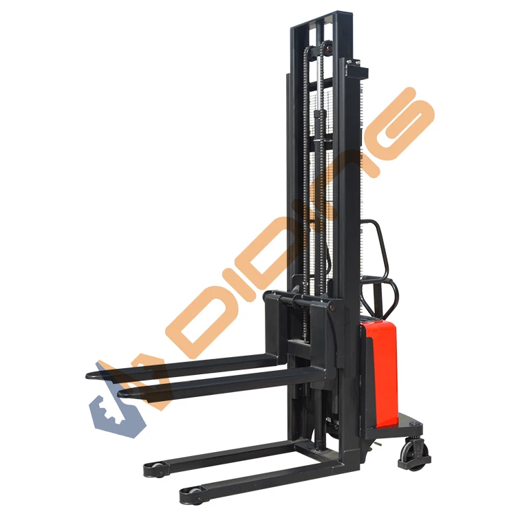 1000kg 1ton 1500kg Semi-electric Pallet Stacker hot sale Mini Pallet Stacker with High quality brake