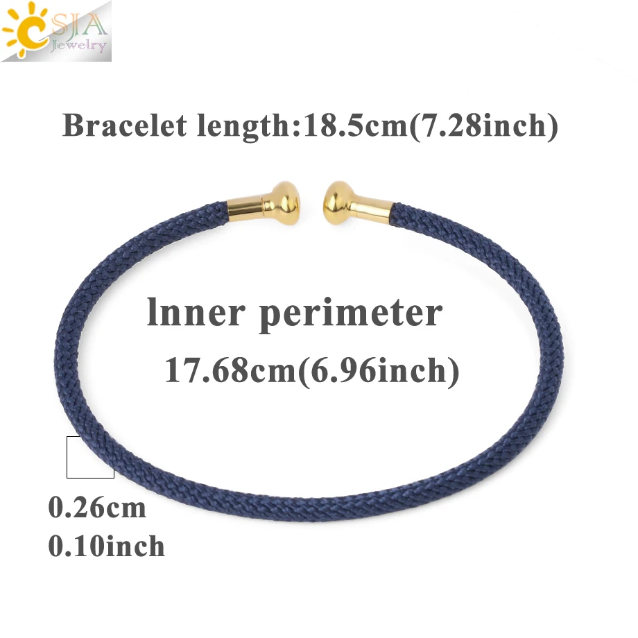 CSJA Women Jewelry Accessories Red Black String Twisted Cable Wristband Rope Open Cuff Bangle Bracelet for Diy Making G839