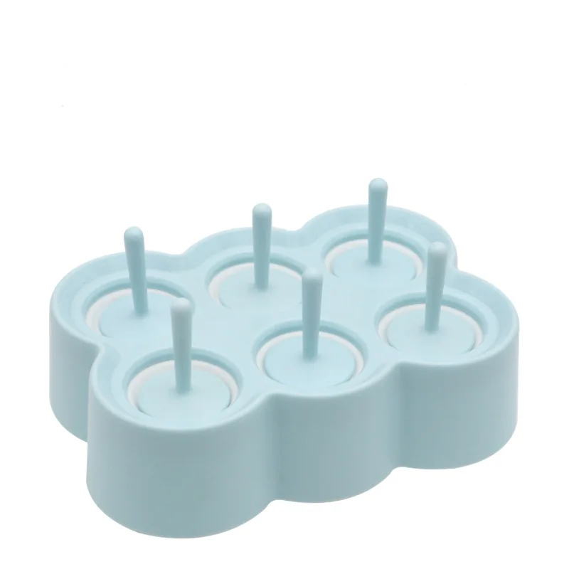 INS Creative Cartoon Silicone DIY Popsicle Mold Six Popsicle Box Ice Lattice Animal Ice Cream Maker Tools