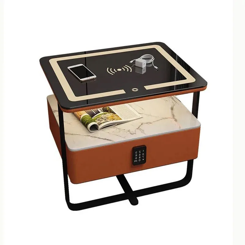 smart Nightstand Table Touch Control BT Speakers Wireless Charging Intelligent Smart Bedside Table With Induction Night Light