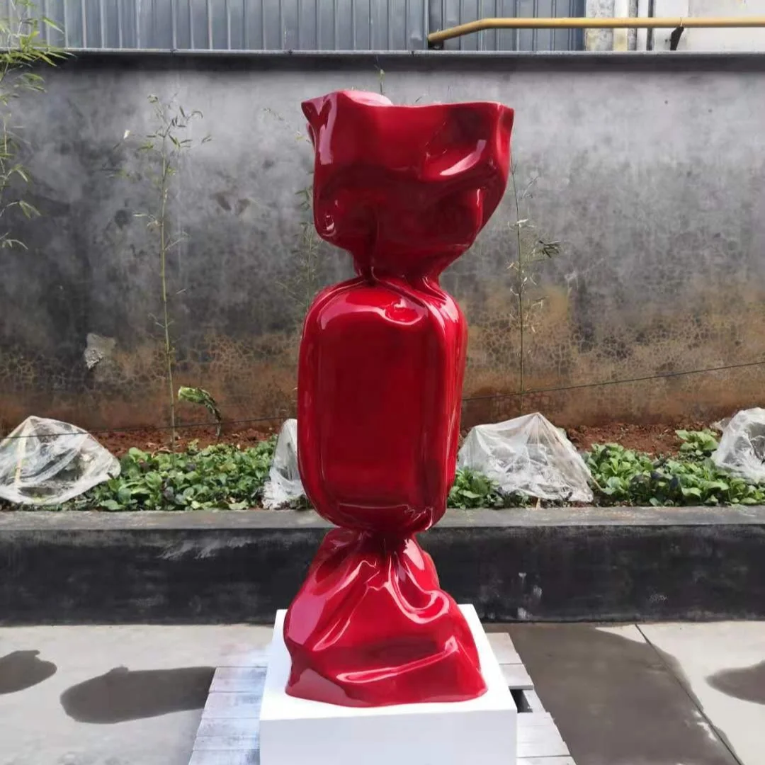 Modern art window display candy statue garden park landscape ornaments home yard Christmas decor resin fiberglass sculpture