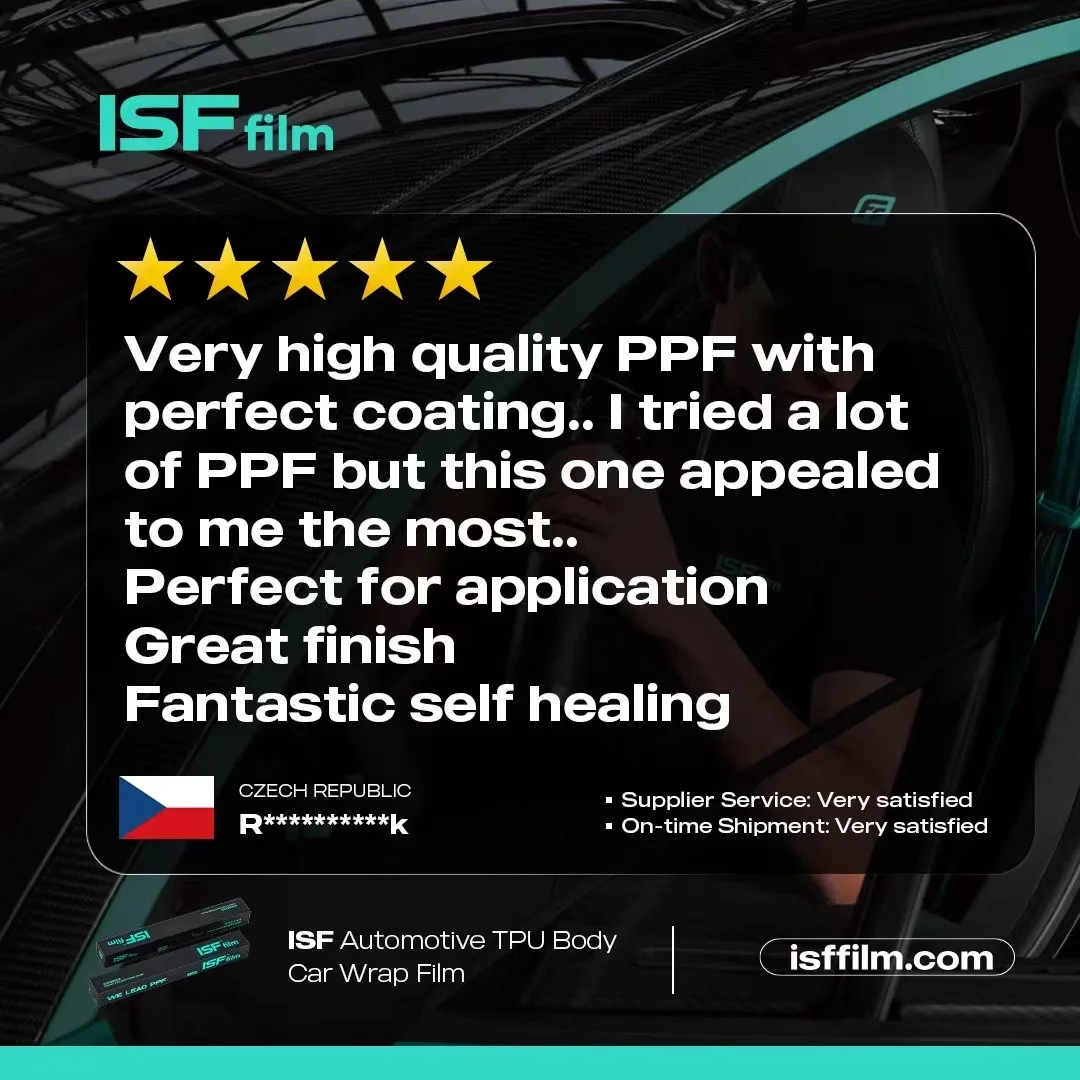 ISF 10 Years Warranty USA Quality  hydrophobic self healing TPU PPF Paint Protection Film Clear TPH PPF Car Film Roll
