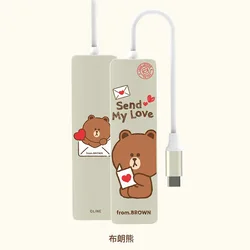 LINEFRIENDS docking station TYPE-C extender notebook universal six-in-one split-line card reader converter