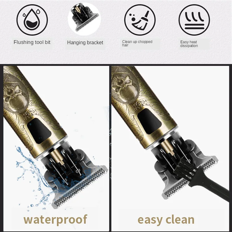 USB Rechargeable Portable Baldheaded Hair Cut Machine Electric Machine Hair Trimmer with LCD Display Screen