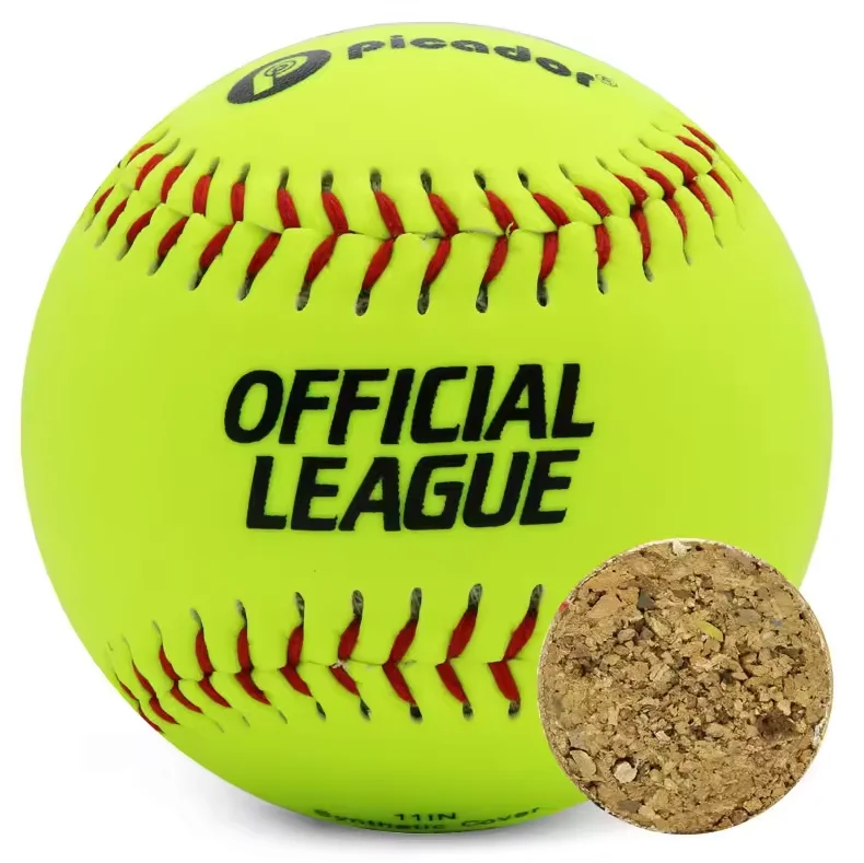 Yellow Softball Balls 11 12 Inch Pelotas De Softbol Slow Fast Pitch Training Pvc Leather Softball Balls