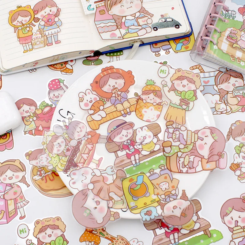Custom Printed Waterproof Decorative Stickers Irregular Die Cut Cute Cartoon Sticker Pack