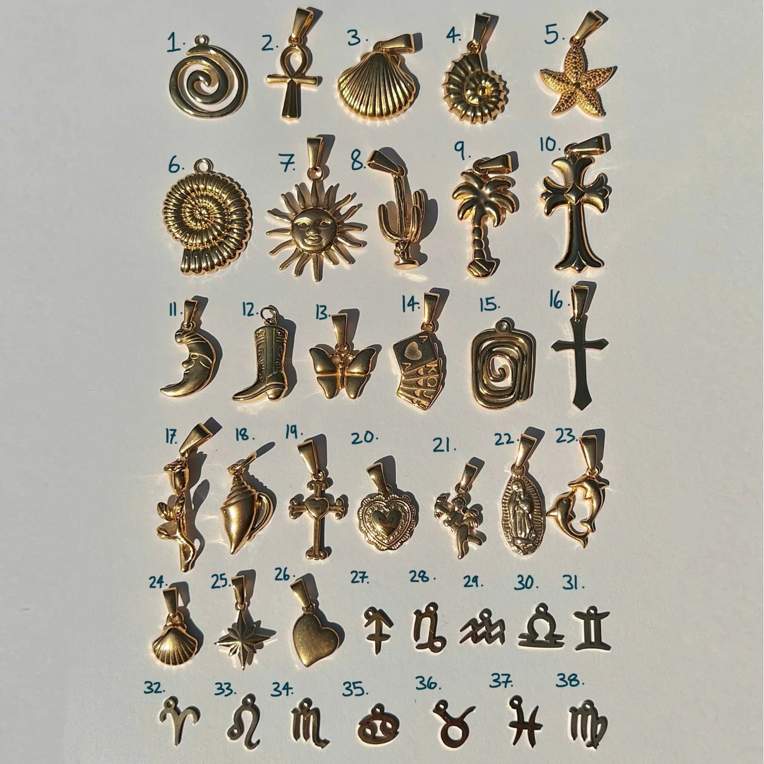 Fashion Ocean Beach Style Jewelry Diy Pendant Necklace Cross Starfish Waterproof Stainless Steel Charm Necklace Party Jewelry