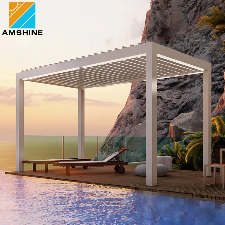OEM/ODM Factory Hot Sell Outdoor Modern Waterproof Sunshade Aluminium Louvered Pergola For USA Market
