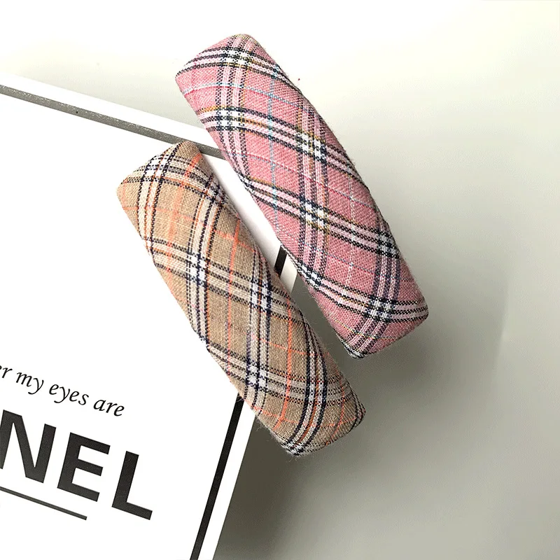 Luxury Designer  Hairclip Cloth Retro Clip Sponge Sweet  Hairpin Girls Party Striped Plaid Women Hair Accessories