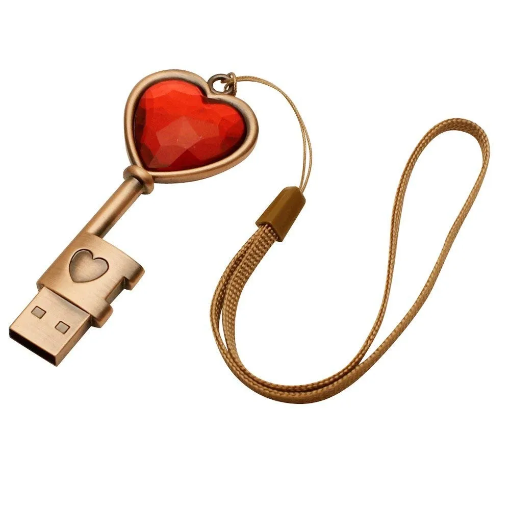 Популярный новый Usb флеш-накопитель в форме сердца бронзового цвета 2,0