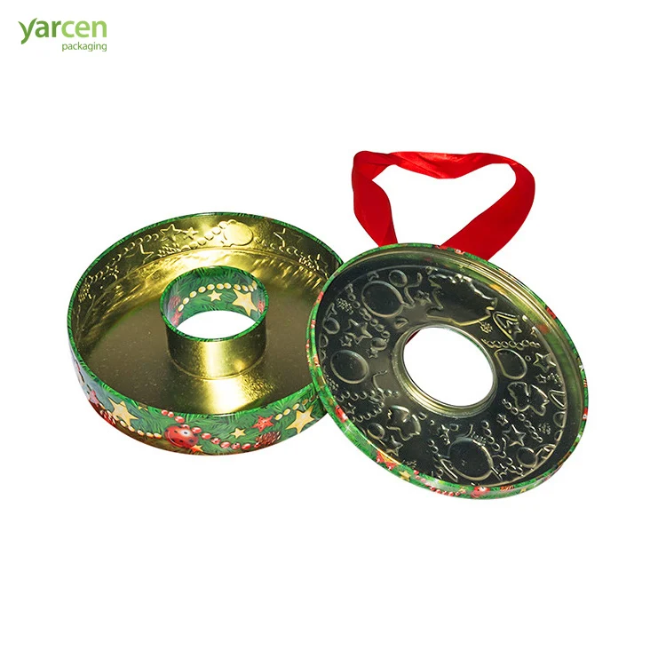Manufacturers Custom Ring Shape Food Packaging Tin Box Donut Pastry Tin Box Personalized Tin Box